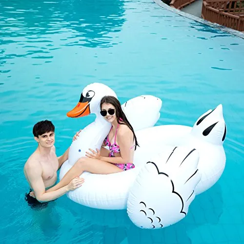 JOYIN 75" Giant Inflatable Swan Pool Float, Fun Beach Floaties, Swim Party Toys, Pool Island, Summer Pool Raft Lounge for Adults & Kids