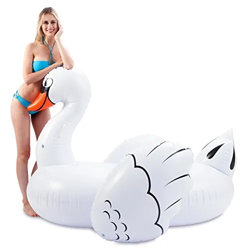 JOYIN 75" Giant Inflatable Swan Pool Float, Fun Beach Floaties, Swim Party Toys, Pool Island, Summer Pool Raft Lounge for Adults & Kids
