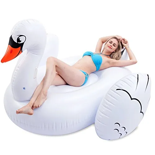 JOYIN 75" Giant Inflatable Swan Pool Float, Fun Beach Floaties, Swim Party Toys, Pool Island, Summer Pool Raft Lounge for Adults & Kids