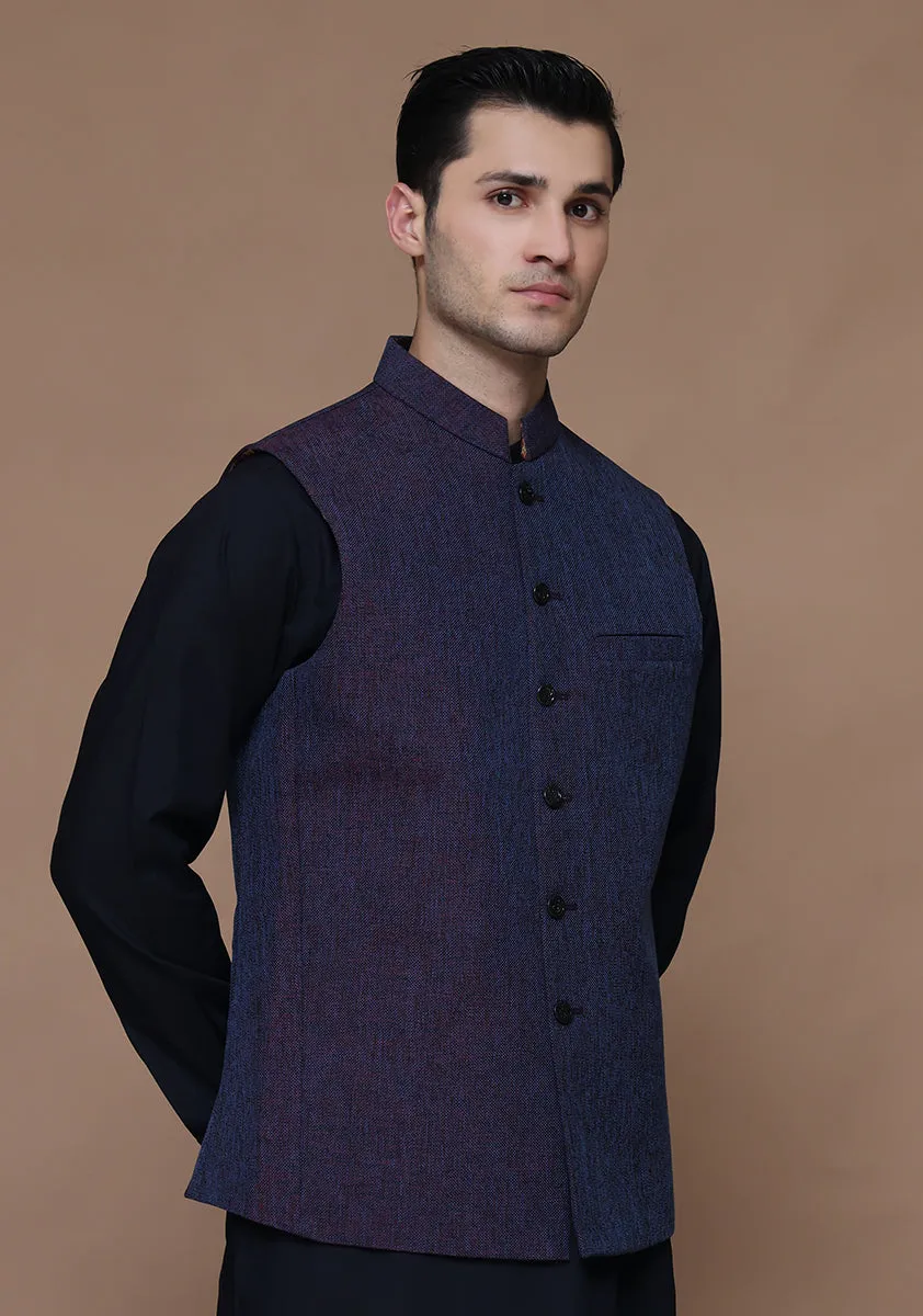 Jute Plum Purple  Traditional Waistcoat