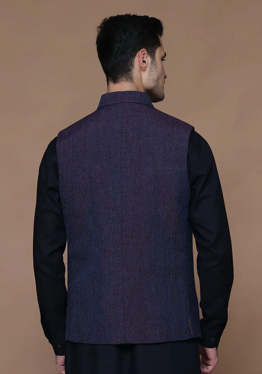 Jute Plum Purple  Traditional Waistcoat