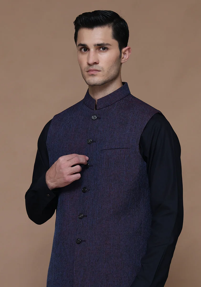 Jute Plum Purple  Traditional Waistcoat
