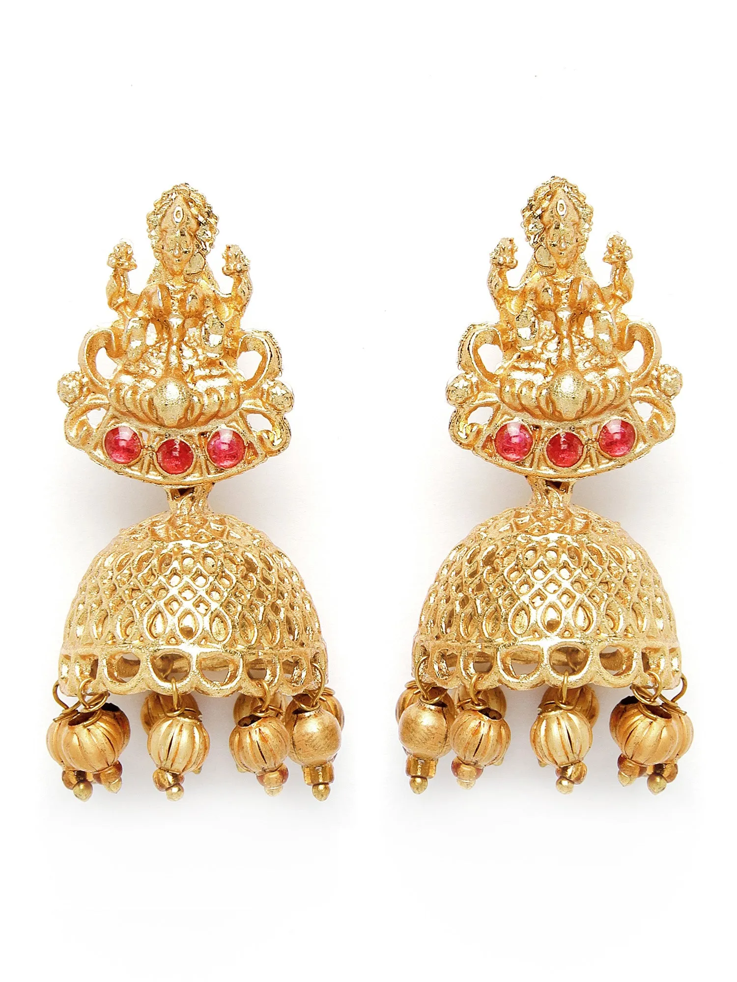 Karatcart Gold Plated Laxmi Mata Design Choker Temple Jewellery Set for Women
