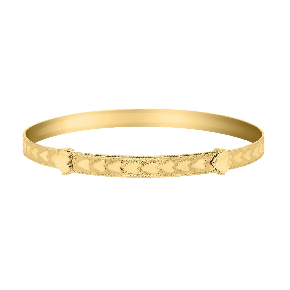 Kiddie Kraft 14K Yellow Gold Filled Heart Design Baby Adjustable Bangle Bracelet
