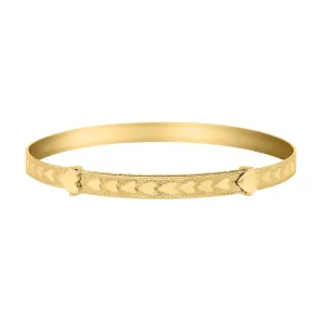 Kiddie Kraft 14K Yellow Gold Filled Heart Design Baby Adjustable Bangle Bracelet