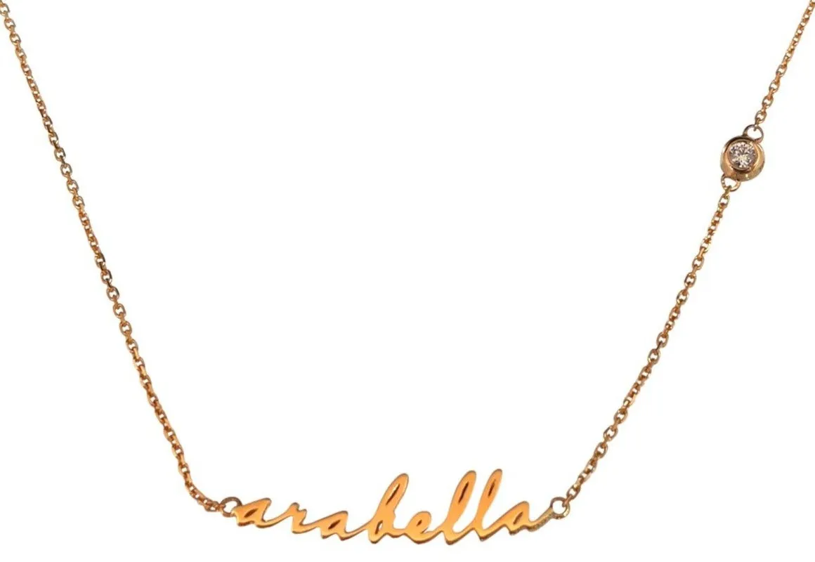Kids Nameplate Calligraphy Necklace