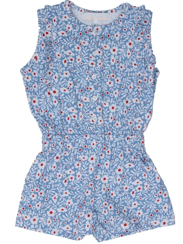 Kinsley Romper - Red White Blue Floral