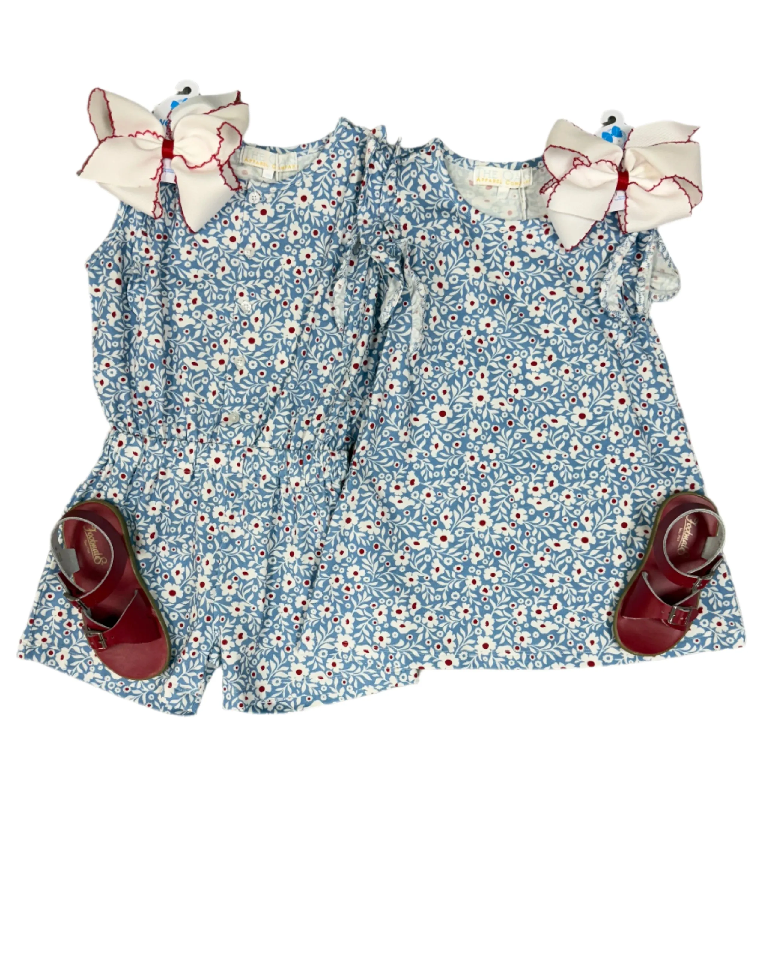 Kinsley Romper - Red White Blue Floral