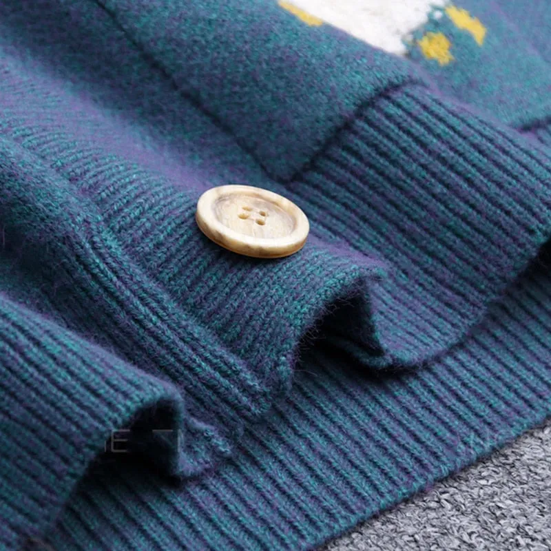 Knit Female Cardigan Loose Streetwear Knit Sweater Coat