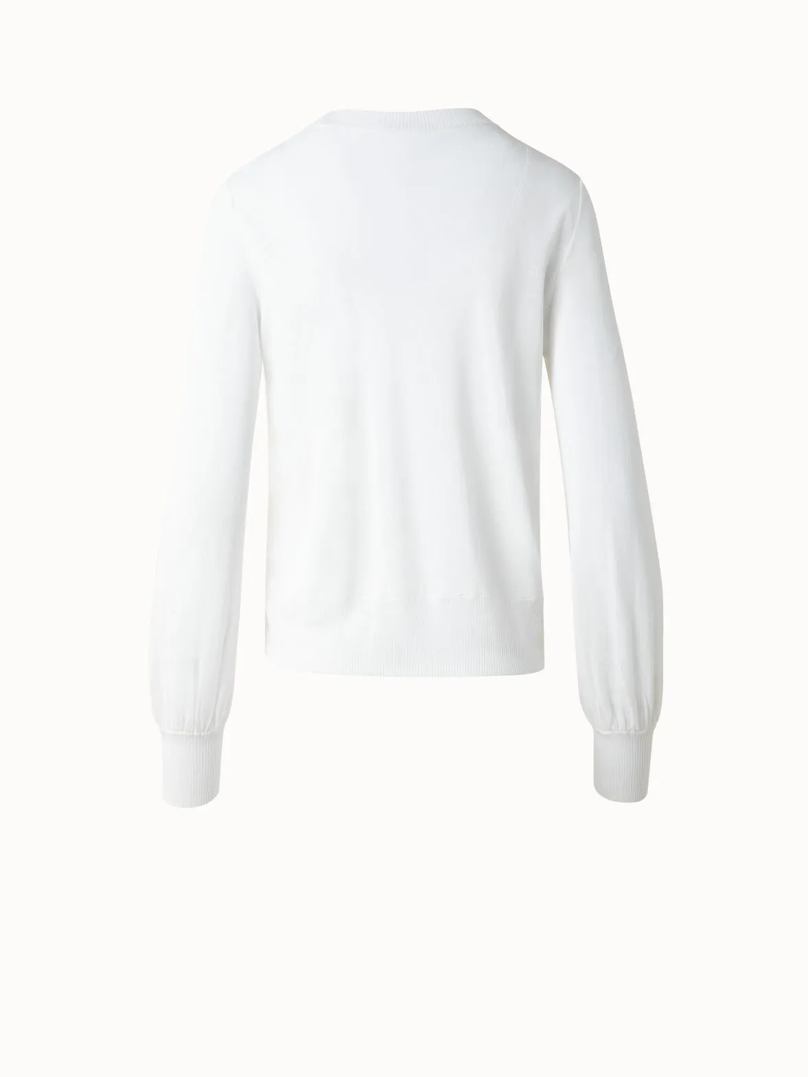 Knit Sweater with Sheer Neckline and Sleeves