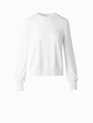 Knit Sweater with Sheer Neckline and Sleeves
