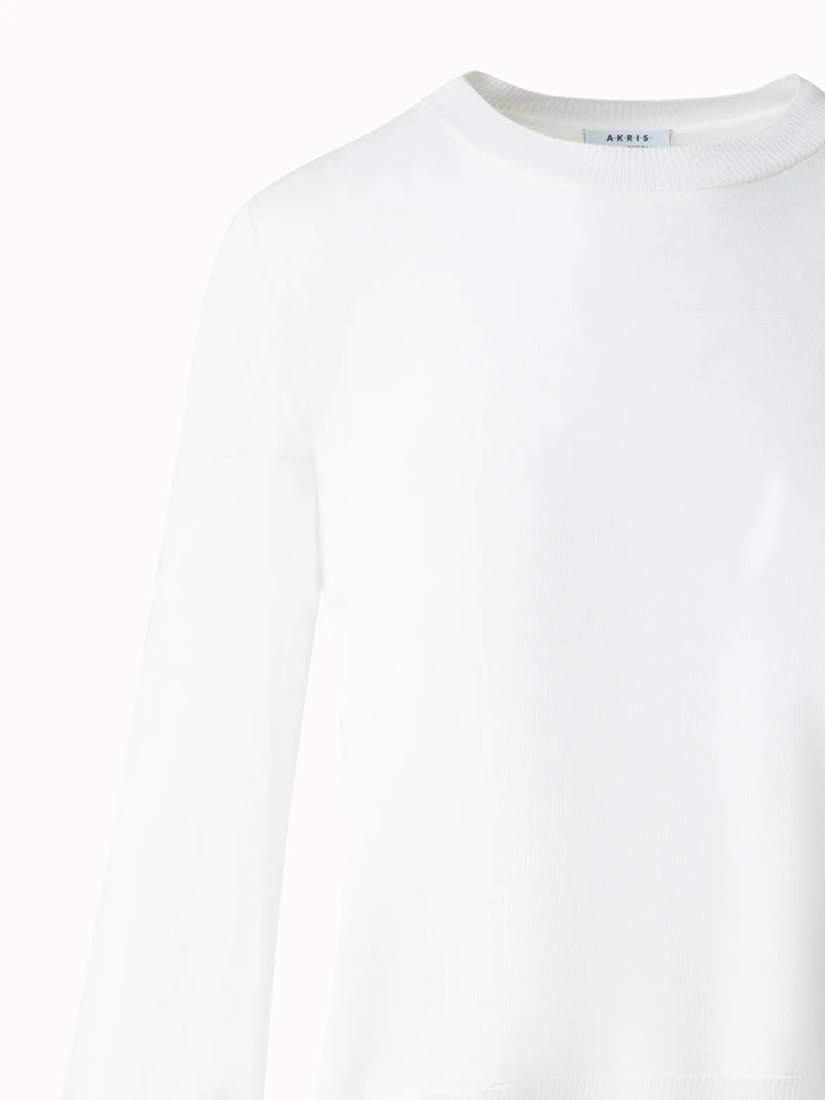 Knit Sweater with Sheer Neckline and Sleeves