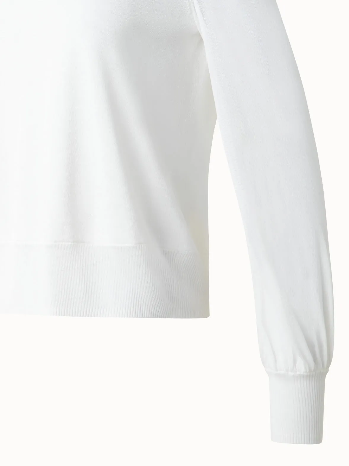Knit Sweater with Sheer Neckline and Sleeves
