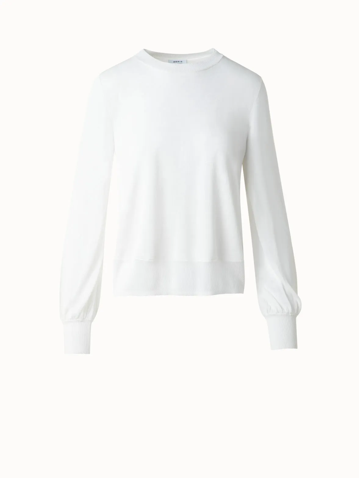 Knit Sweater with Sheer Neckline and Sleeves