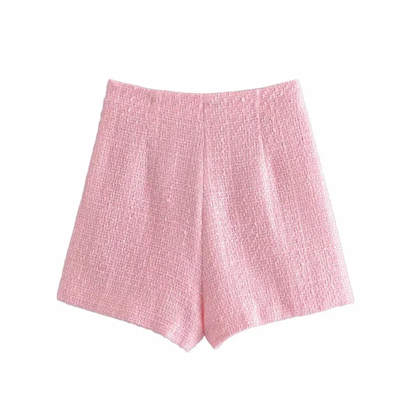 Knitted Tweed Pink Winter Blaze Coat Women