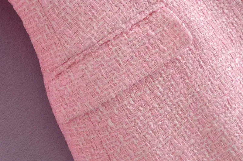 Knitted Tweed Pink Winter Blaze Coat Women