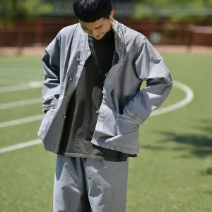 Korean Hanbok Washed Cotton Common Use Man Woman Casual Daily Clothing BTS Long Sleeve Gray 10042