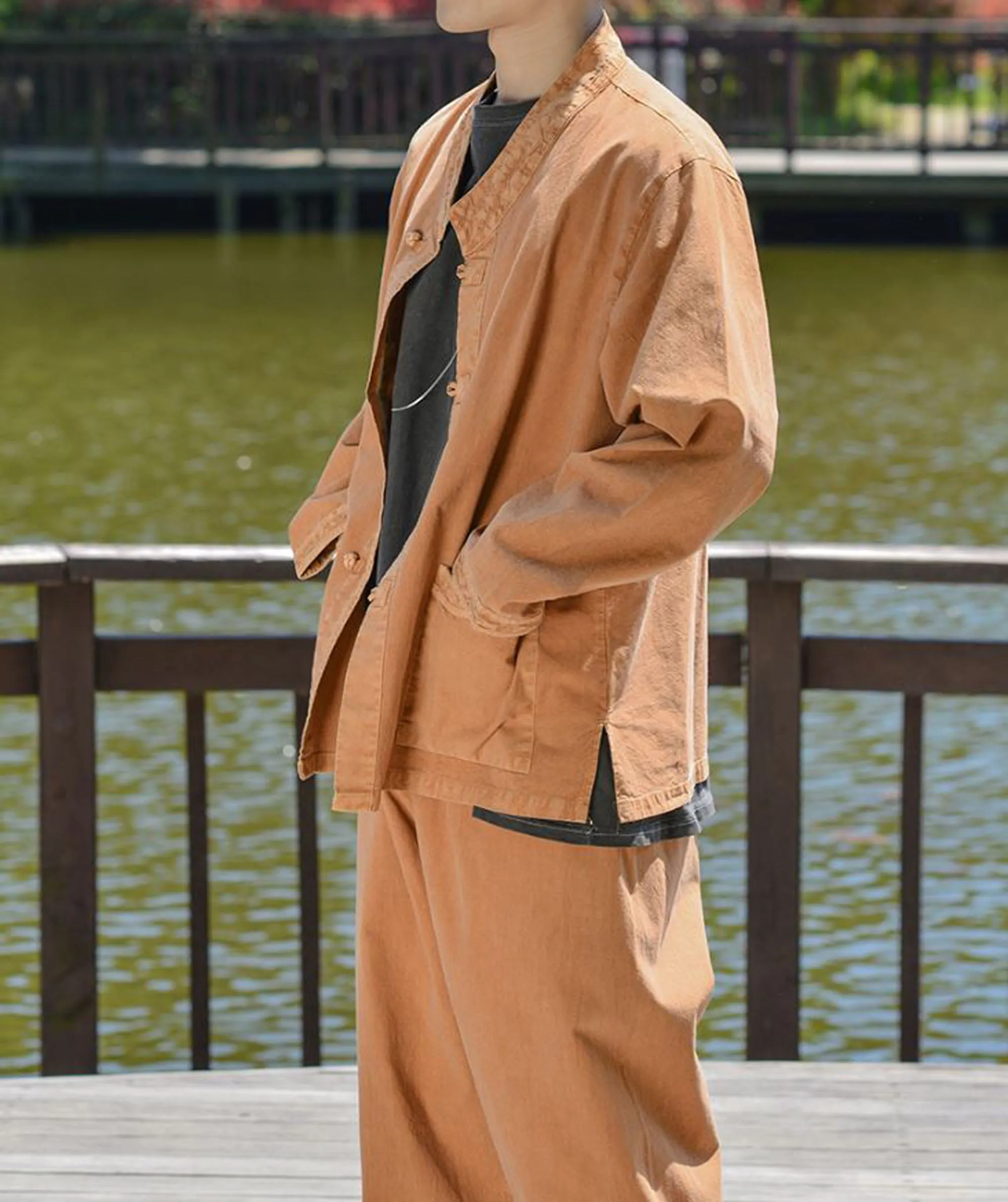 Korean Hanbok Washed Cotton Common Use Man Woman Casual Daily Clothing BTS Long Sleeve Mud 10042