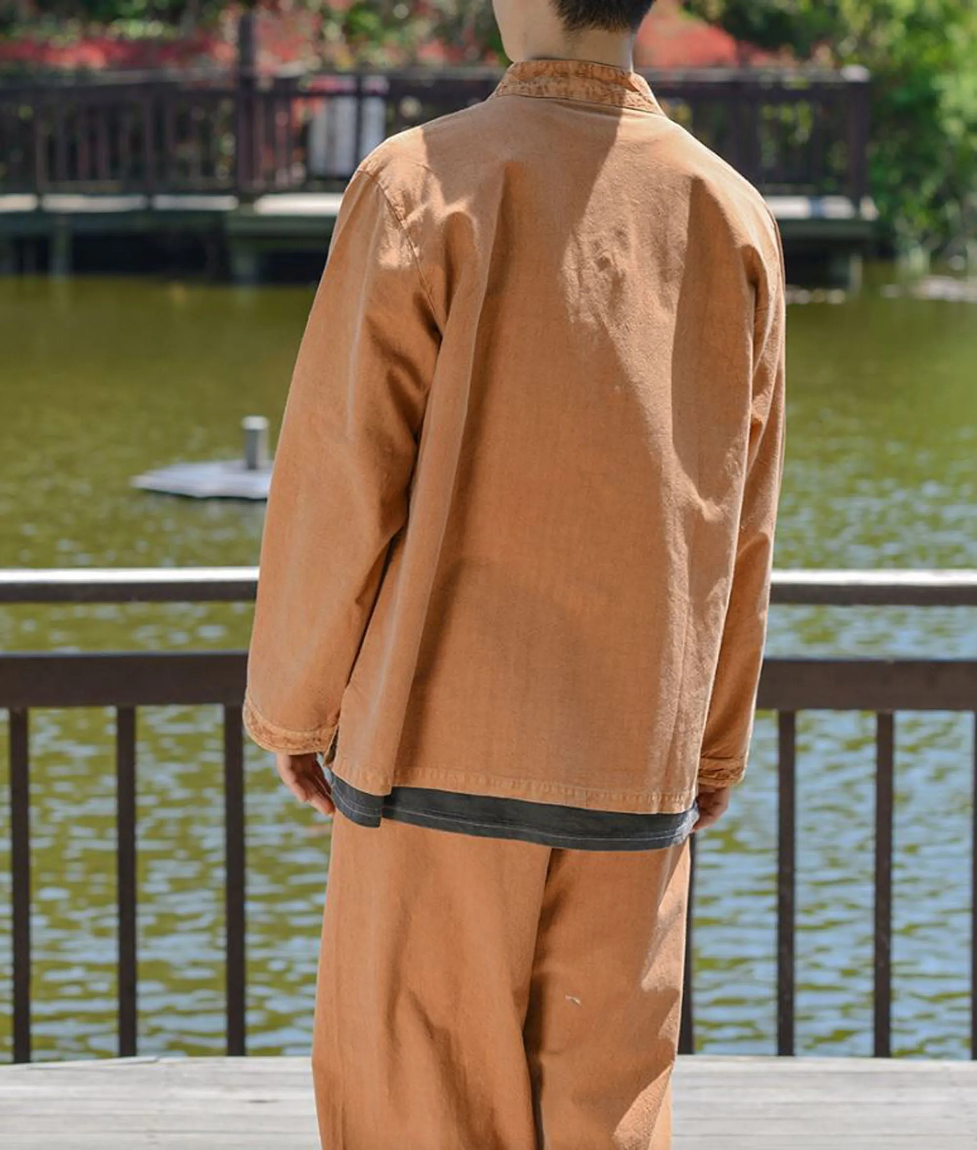 Korean Hanbok Washed Cotton Common Use Man Woman Casual Daily Clothing BTS Long Sleeve Mud 10042