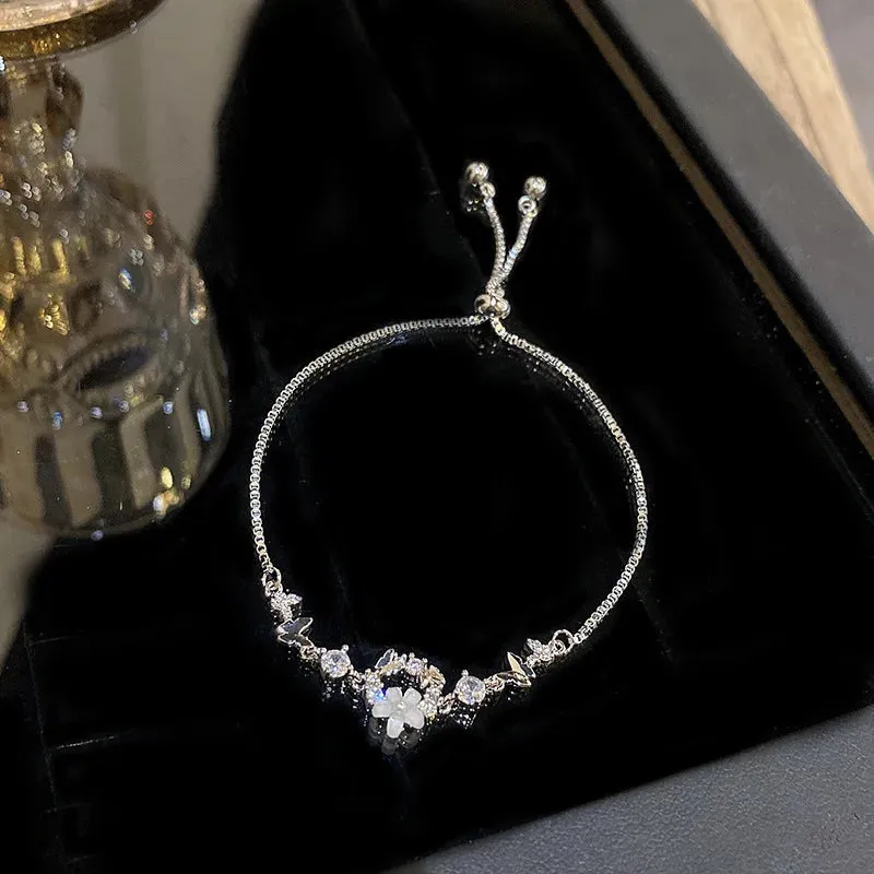 Korean Twist Stone Bracelet Silver & Gold