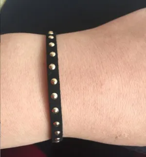 la010 2018 Punk Gothic Black Leather Bracelets Leather Suede Ladies Rivet Bangle Bracelet Cuff Bracelets Bracelets Jewelry 1 pcs