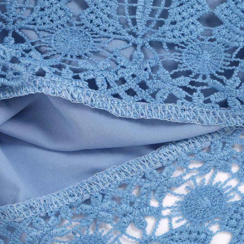 Lace Patchwork Off-Shoulder