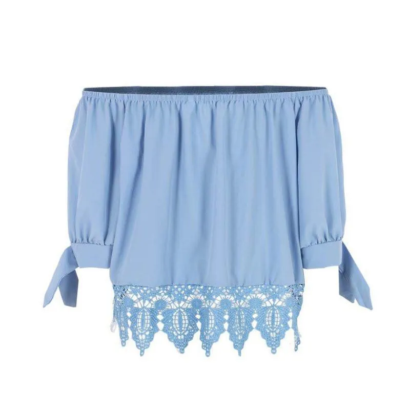 Lace Patchwork Off-Shoulder
