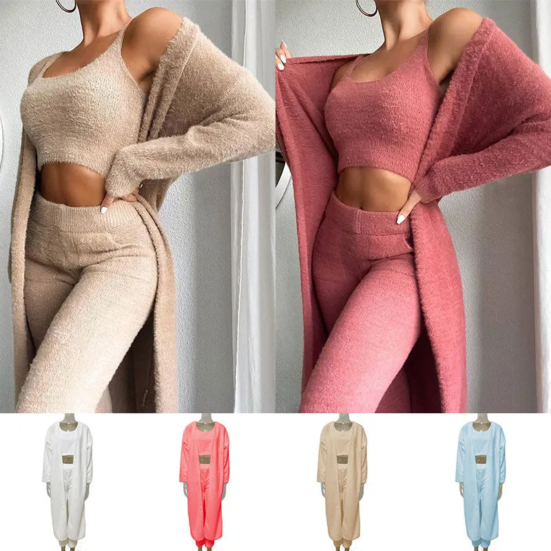 Ladies Teddy Lounge Wear Set Womens 3 Piece set