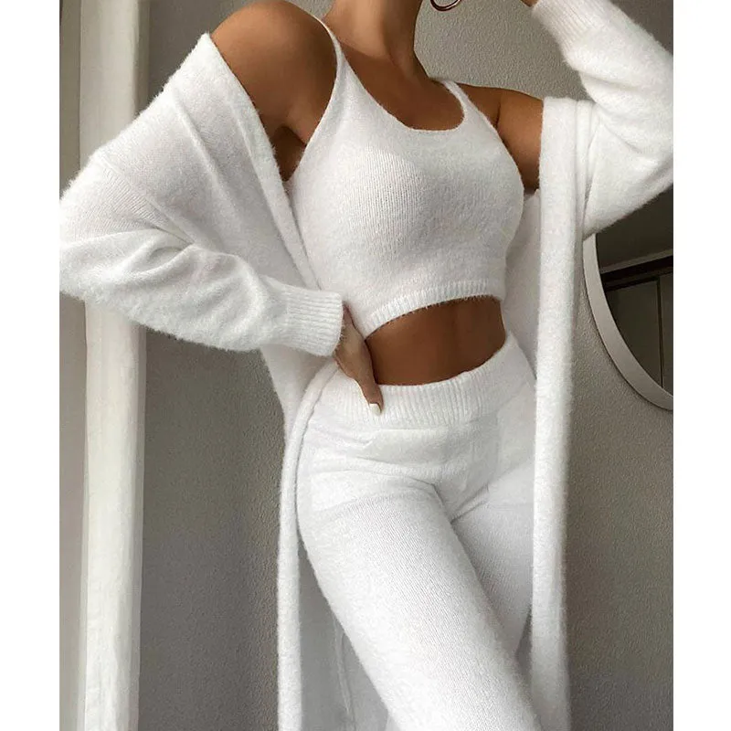 Ladies Teddy Lounge Wear Set Womens 3 Piece set