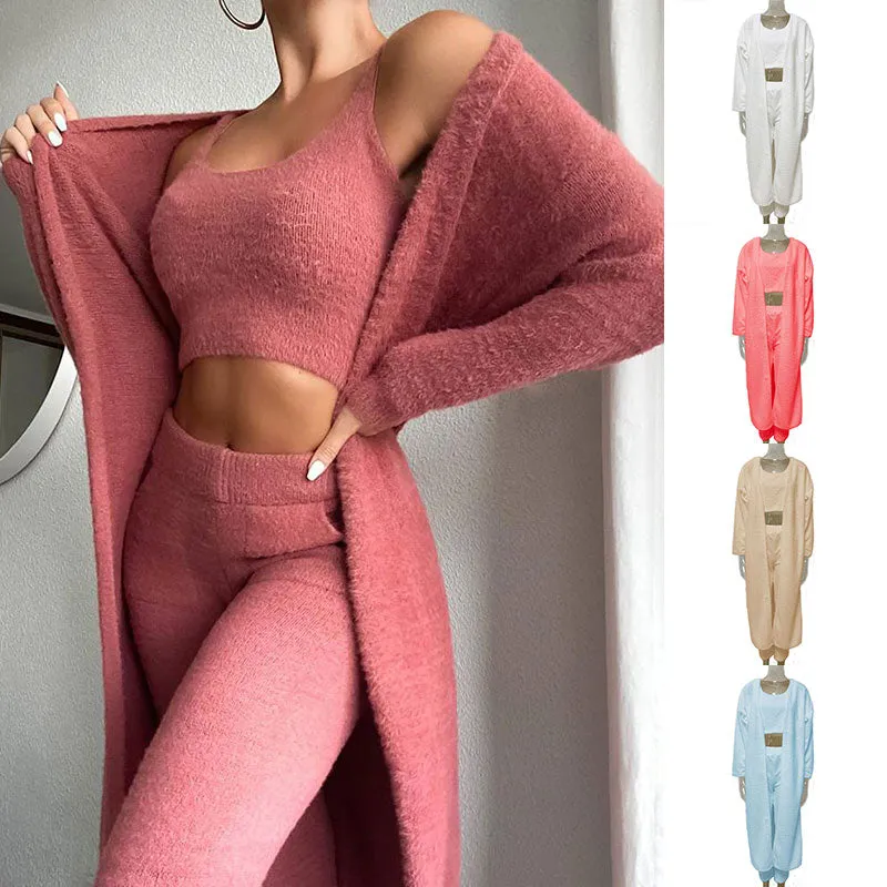 Ladies Teddy Lounge Wear Set Womens 3 Piece set