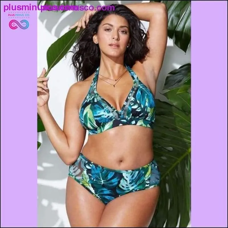 Large Cup Women Retro Halter Neck Cross Swimwear
