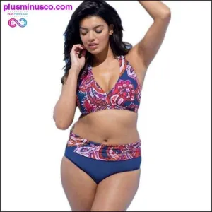 Large Cup Women Retro Halter Neck Cross Swimwear