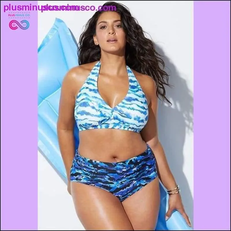 Large Cup Women Retro Halter Neck Cross Swimwear