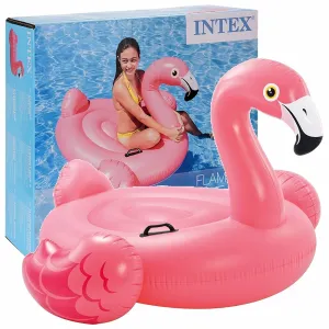 Large Pink Inflatable Flamingo Ride On Float Lounger Beach Summer Pool Toy