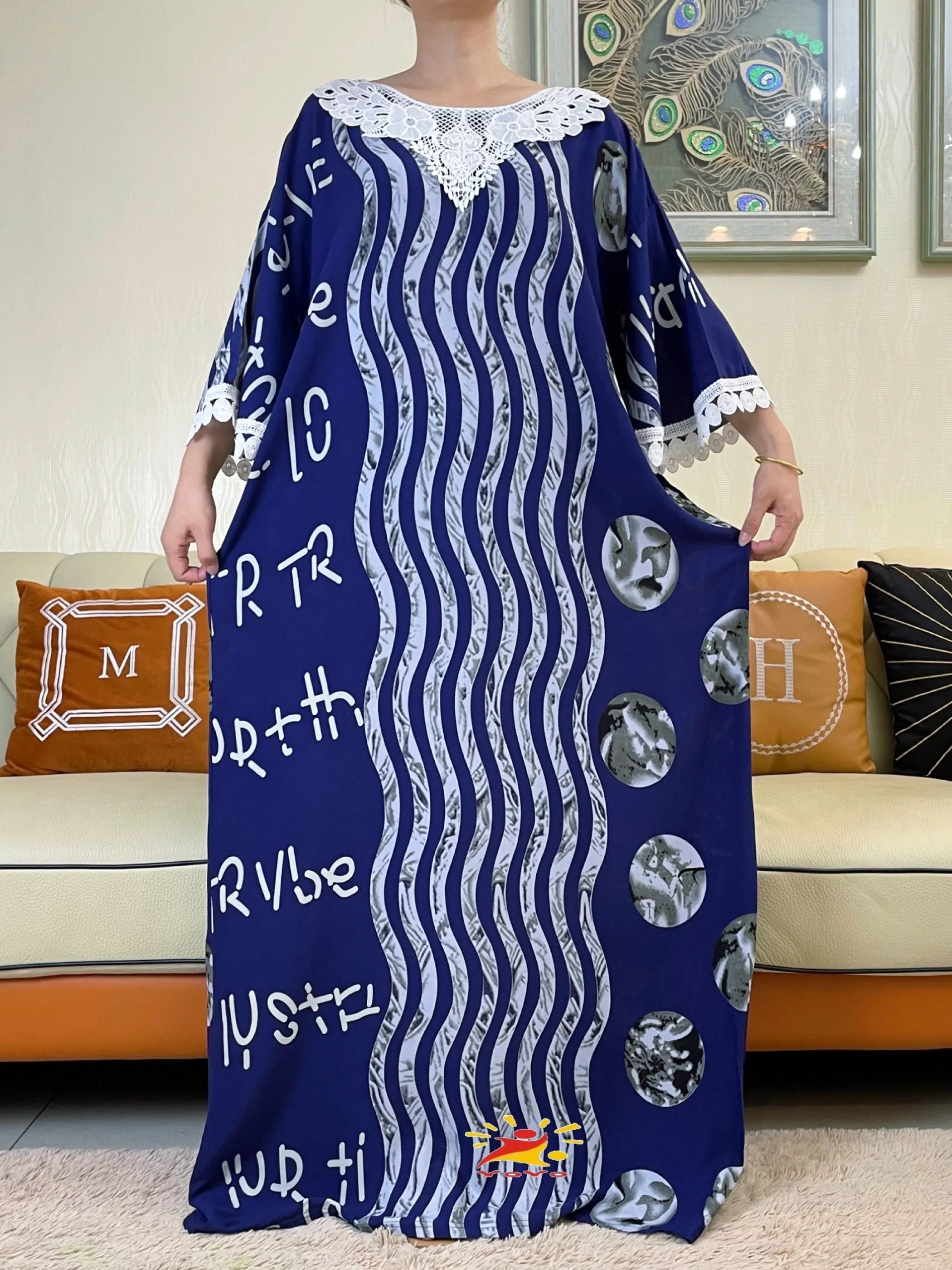 Latest Muslim Fashion Summer Short Sleeve Dresses  With Big Scarf Floral Print Colorful Boubou Maxi Islam Women  African Abaya