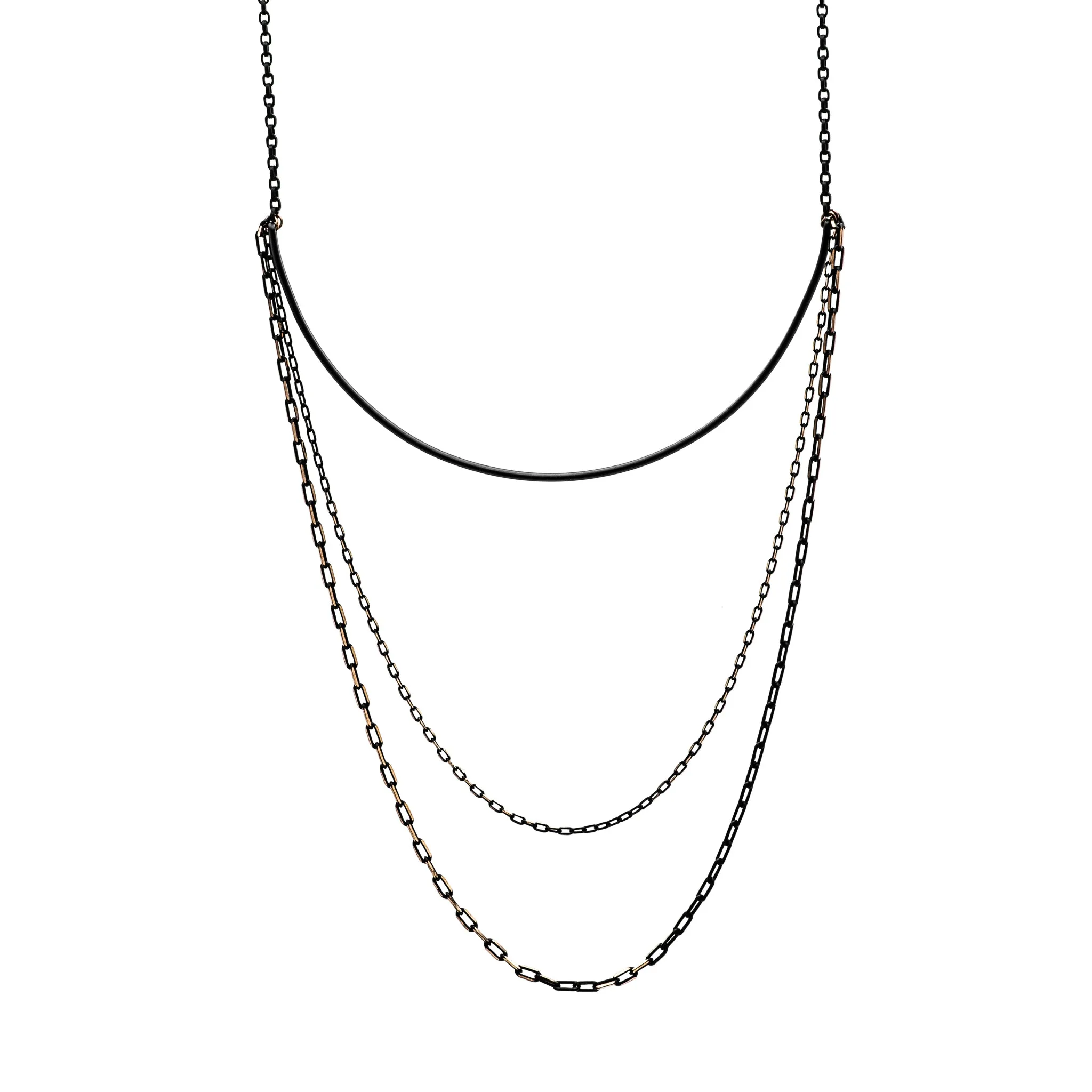 Layered Black and Gold Choker