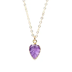 Leaf Necklace in Amethyst