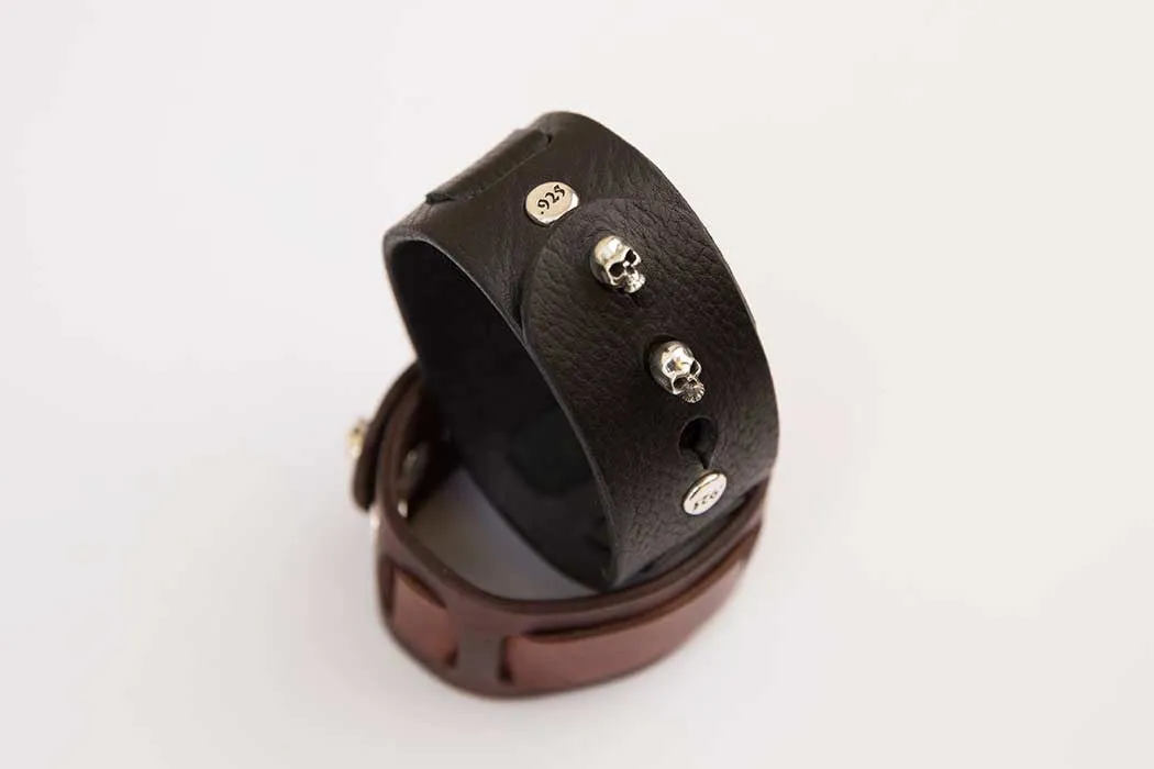 Leather & Silver Cuff Bracelet