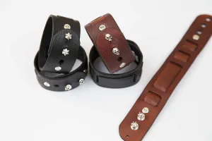 Leather & Silver Cuff Bracelet