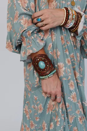 Leather Cuff with turquoise stone