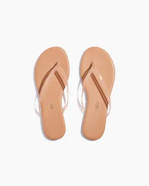 Leather Flip Flops in Clear