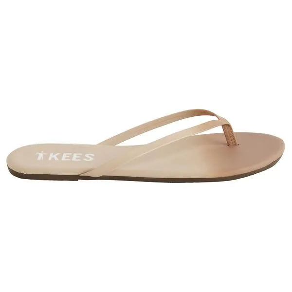 Leather flip flops in ombre (nude to peach)
