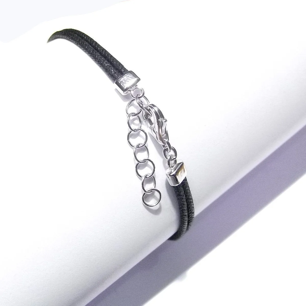 Leather leather and white gold bracelets 18kt with diamonds 0.516ct color g purity vs 0059br*