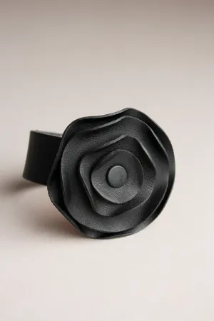 Leather Scarf Cuff - Black