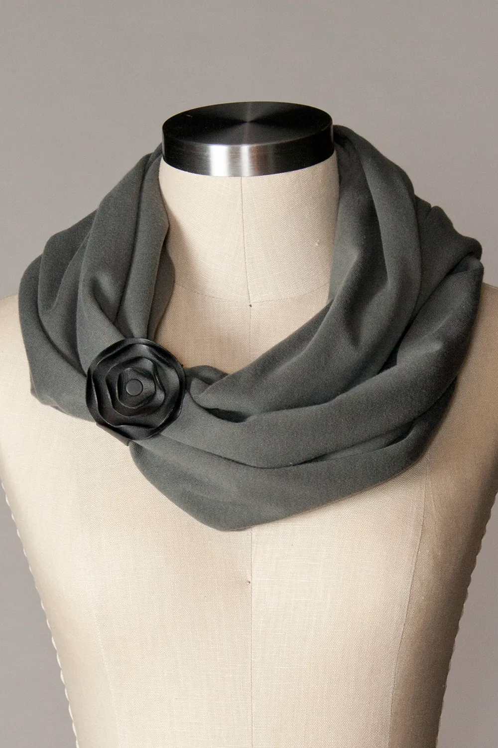 Leather Scarf Cuff - Black