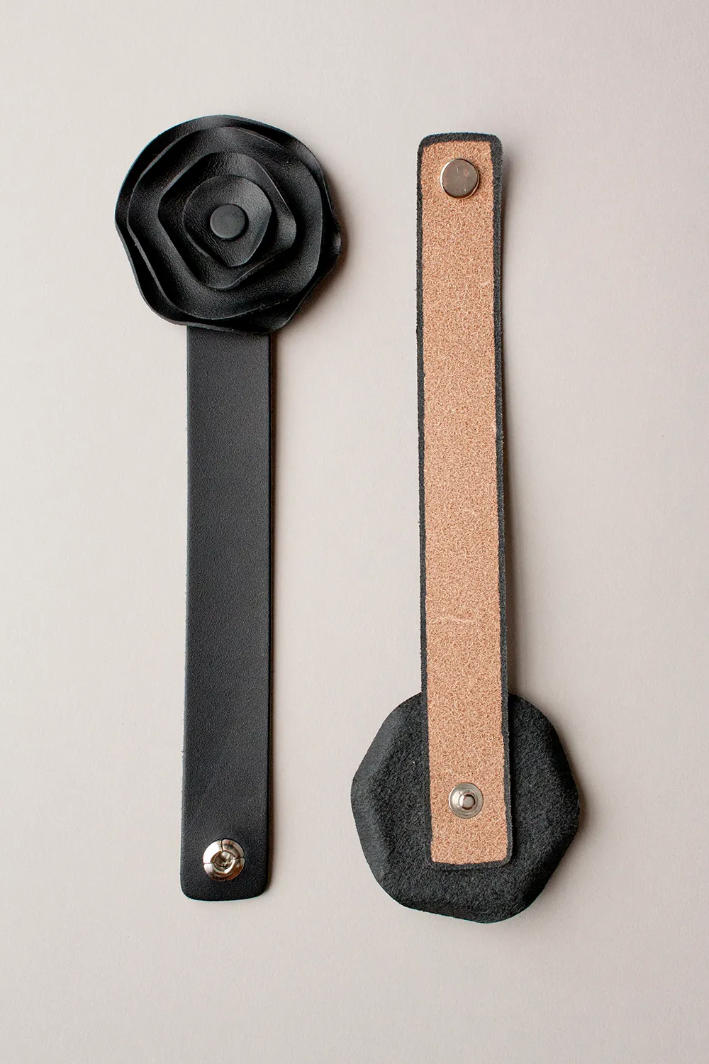 Leather Scarf Cuff - Black