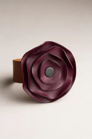 Leather Scarf Cuff - Plum