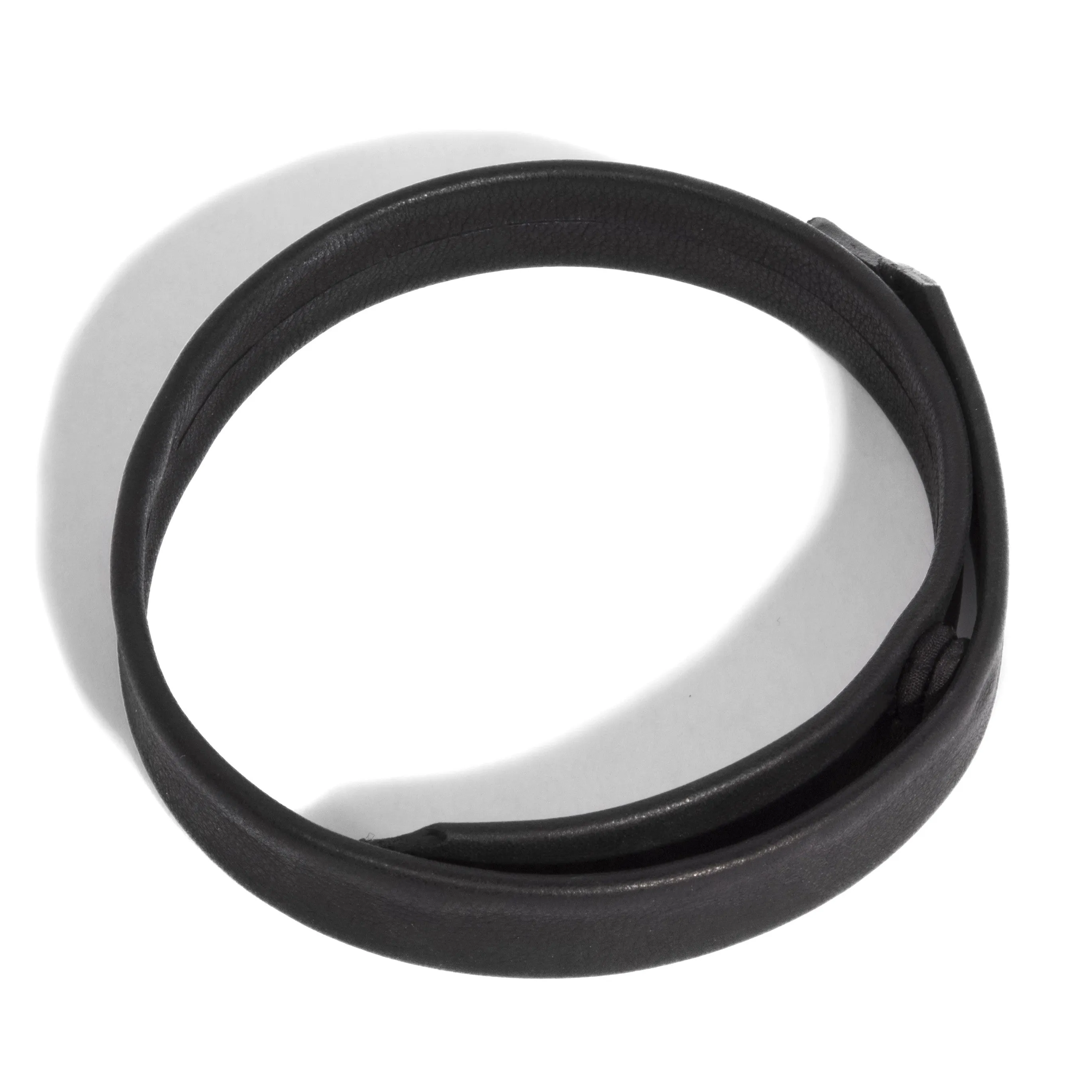 Leather Snap Choker with Micro Pave Face Oval Shape