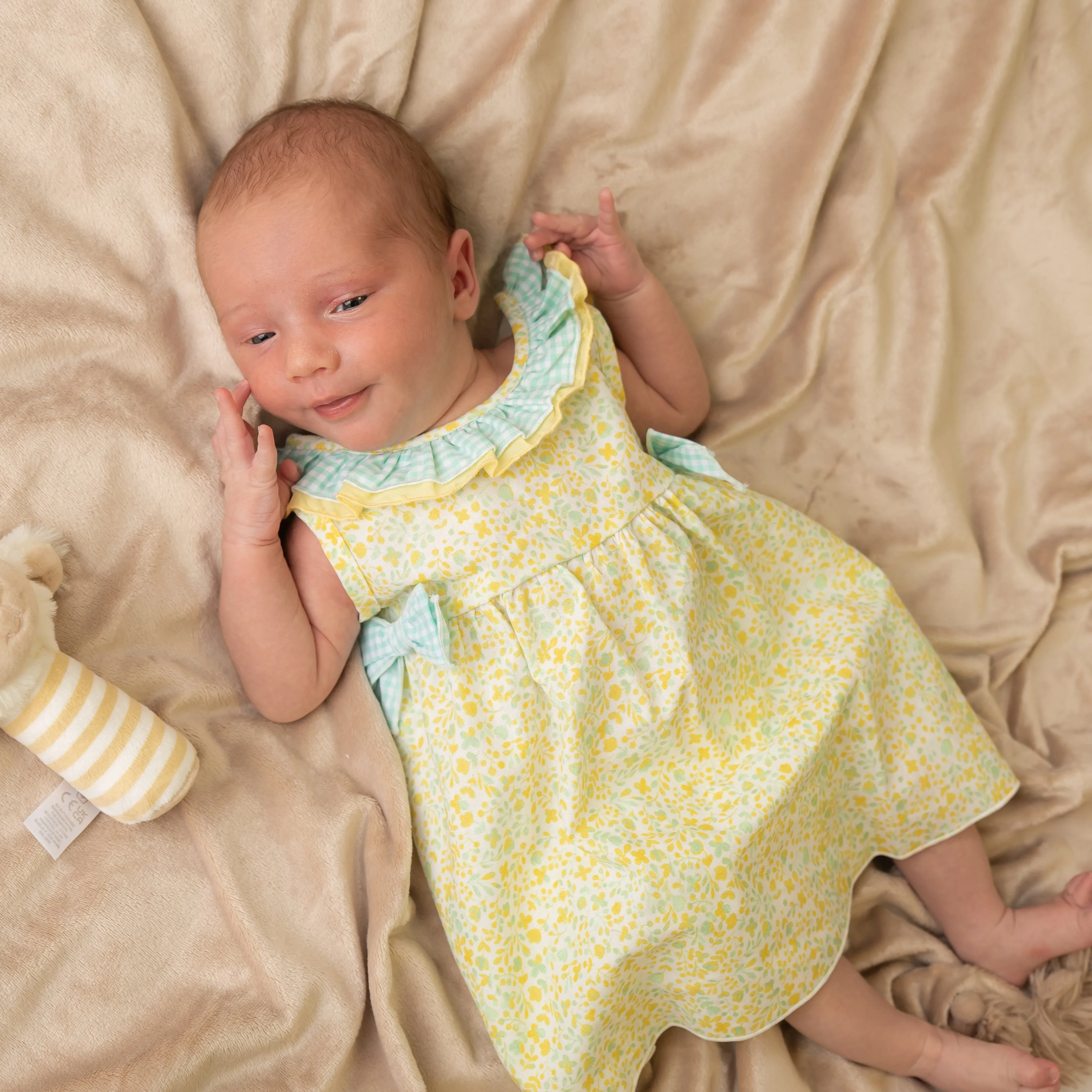 Lemon & Green Floral Print Dress
