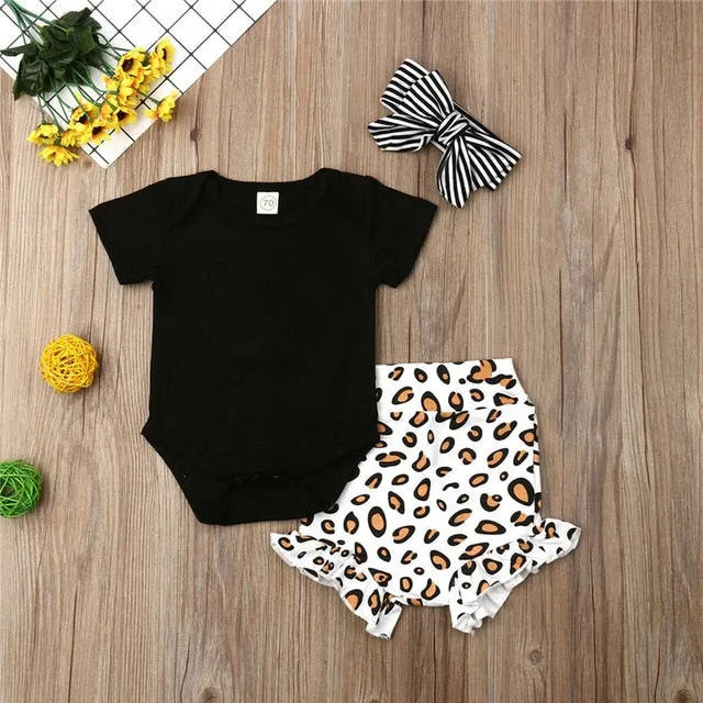 Leopard Baby Clothing Set Winter